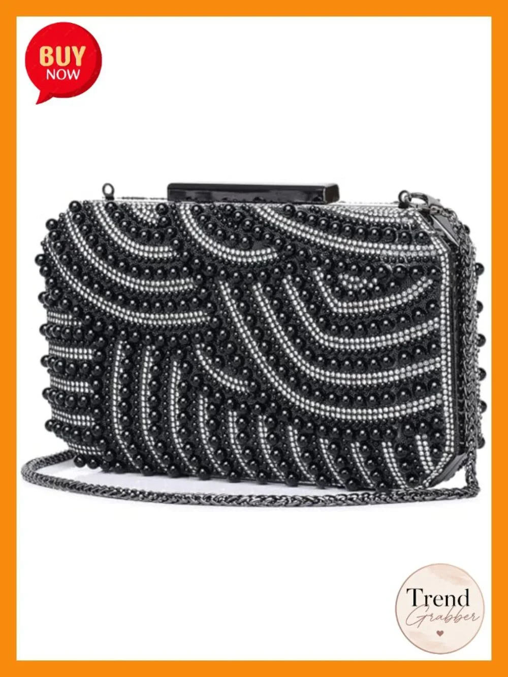 Pearl Bead Evening Clutch Purse - Elegant Bridal Wedding Party Bag